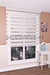 Beige glitrende plisse zebra gardin