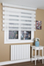 Beige silver glitrende zebra gardin
